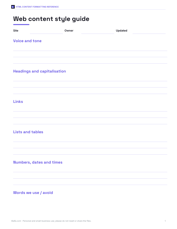 Preview of Web Content Style Guide